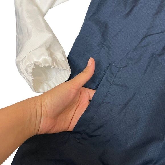 Reebok Windbreaker Logo Red‎ White Blue Hoodie Snap Button Women’s XL - Picture 3 of 13